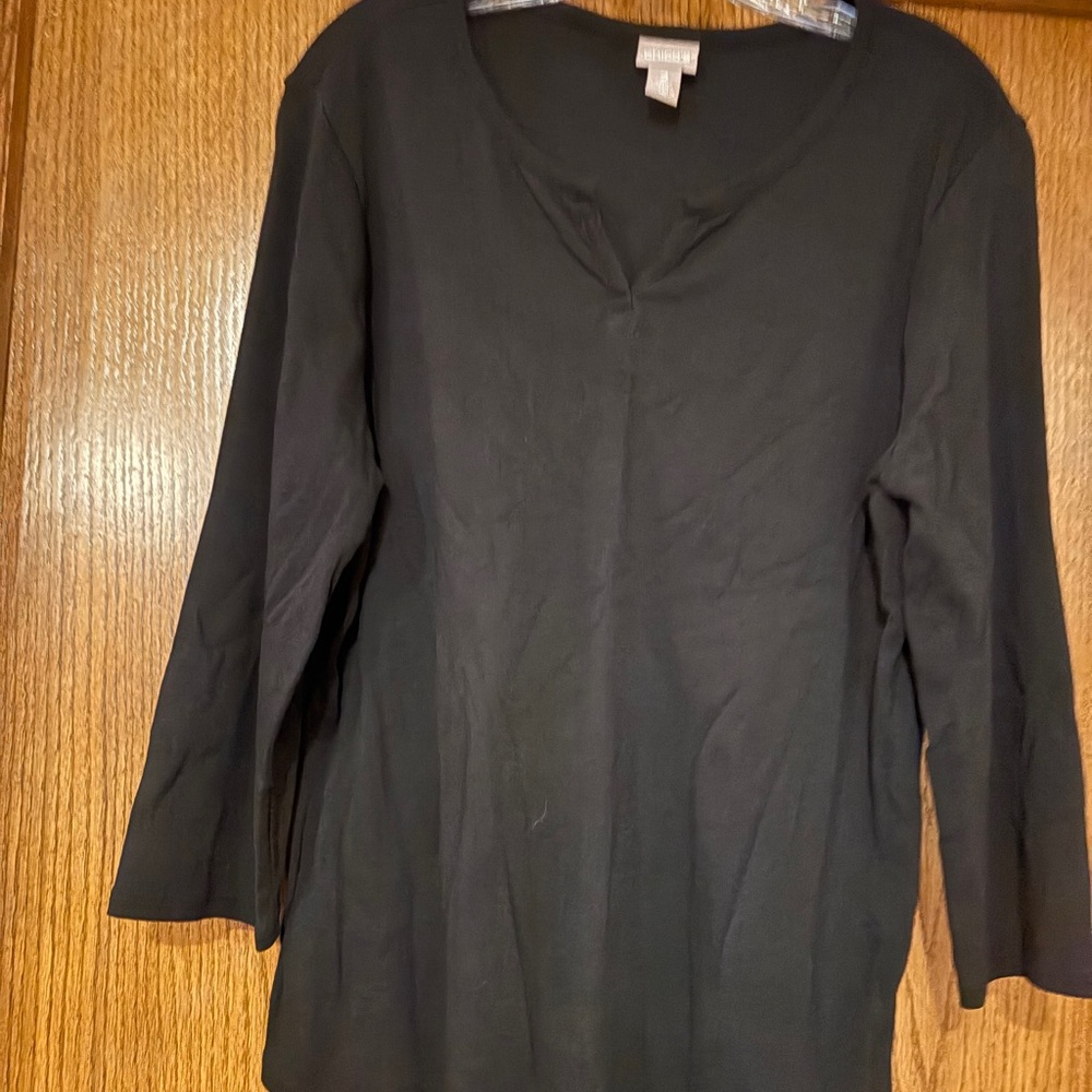 Chico's Classic Black 3/4 Length Sleeve Top